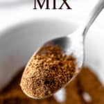 Chai spice mix with text overlay.