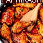 Chicken Paprikash with text overlay.