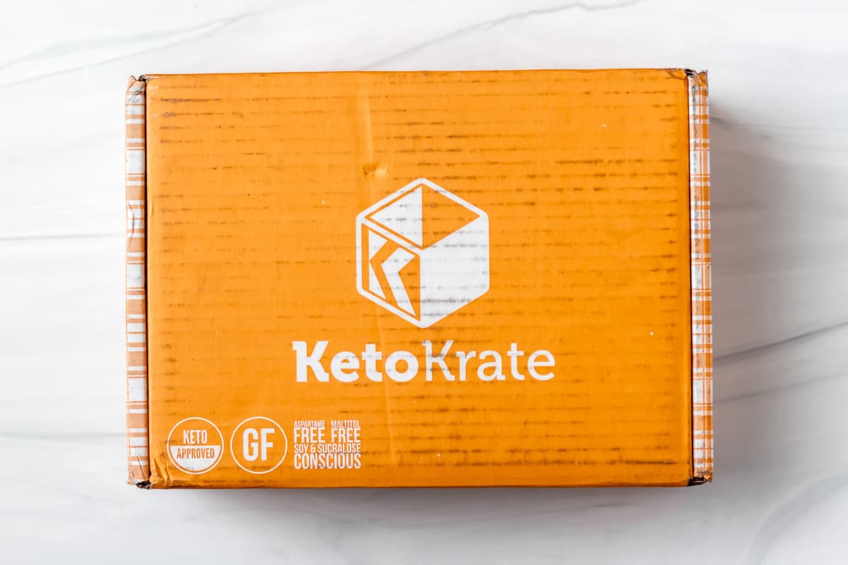 October 2021 Keto Krate box on a white background.