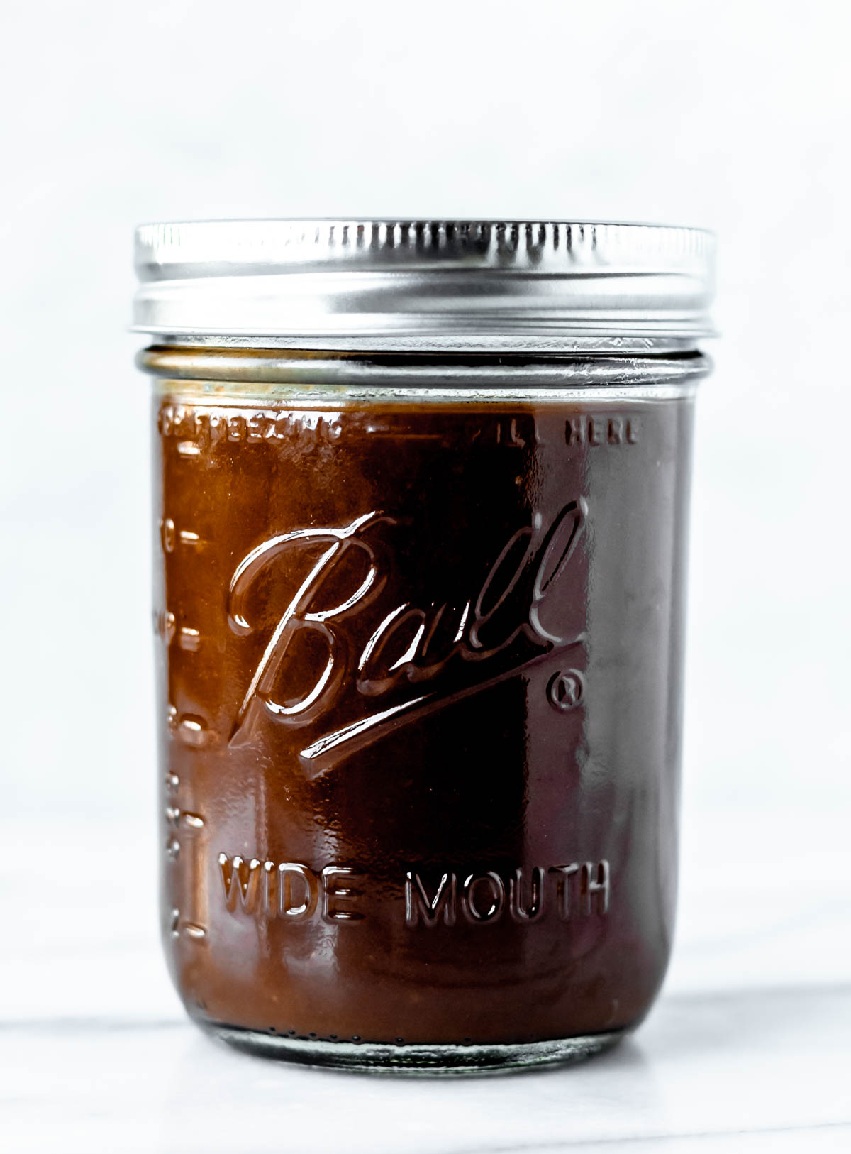 Espagnole sauce in a canning jar.