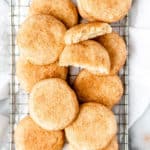A pile of snickerdoodles with text overlay.