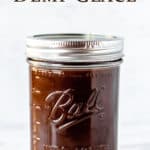Demi-glace in a canning jar with text overlay.
