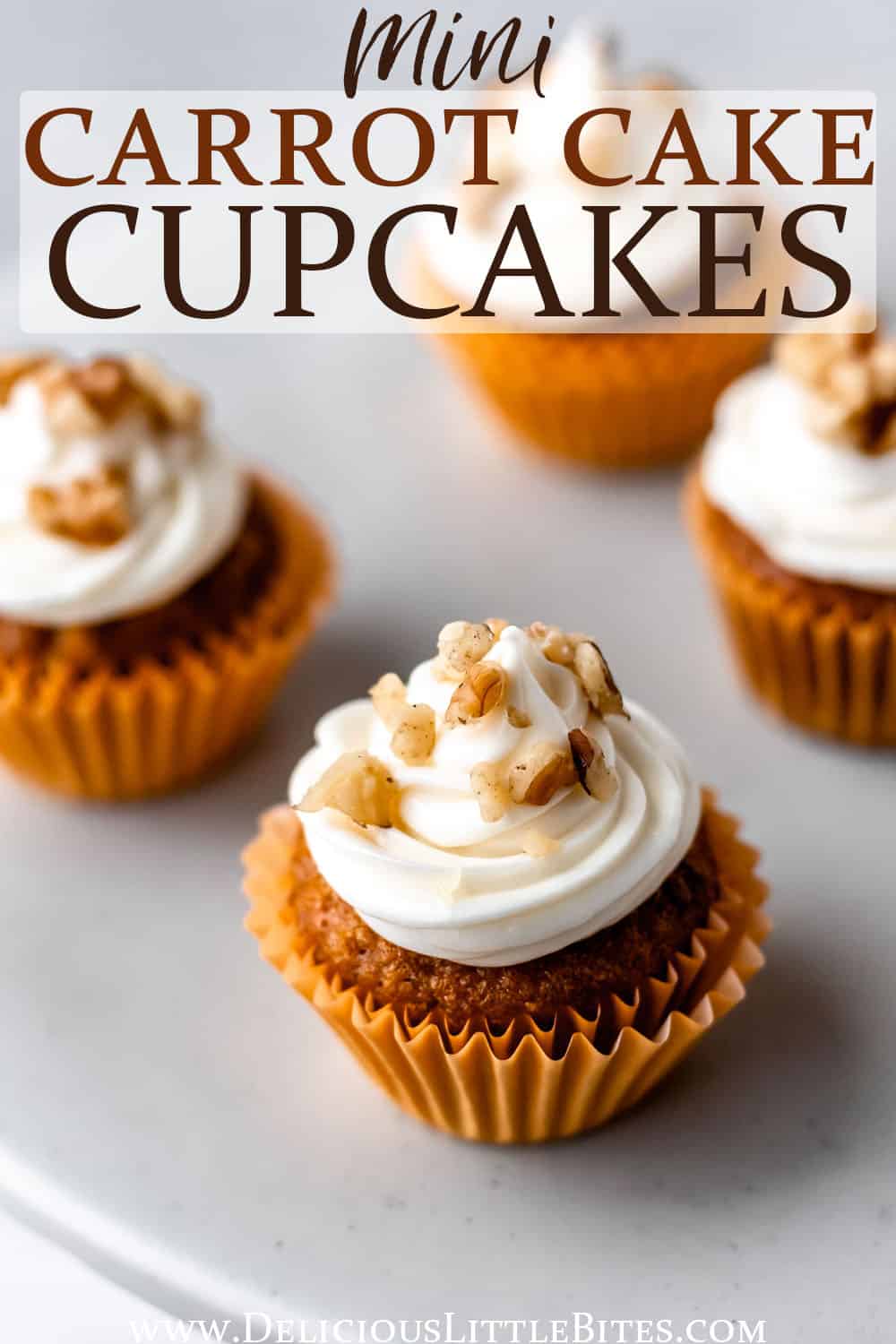 Mini Carrot Cake Cupcakes with Cream Cheese Frosting - Delicious Little ...