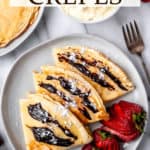 Crepes with text overlay.