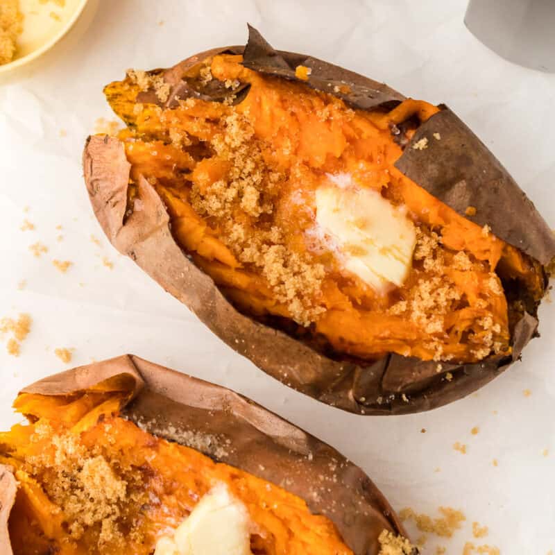Air Fryer Sweet Potatoes (Baked Whole) - Delicious Little Bites