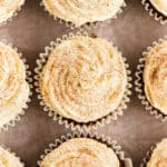 Pumpkin spice cupcakes with text overlay.