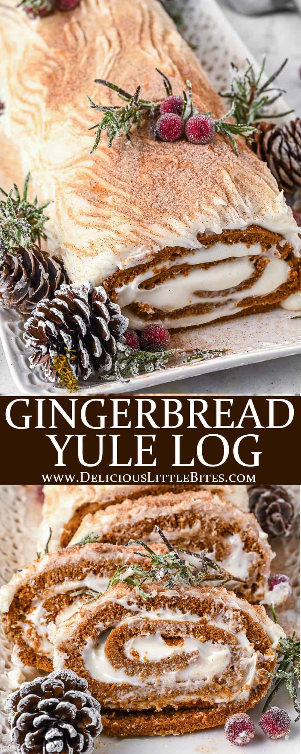 Gingerbread Yule Log - Delicious Little Bites