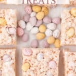 Easter Rice Krispie Treats with text overlay.