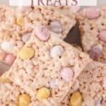 Easter Rice Krispie Treats with text overlay.