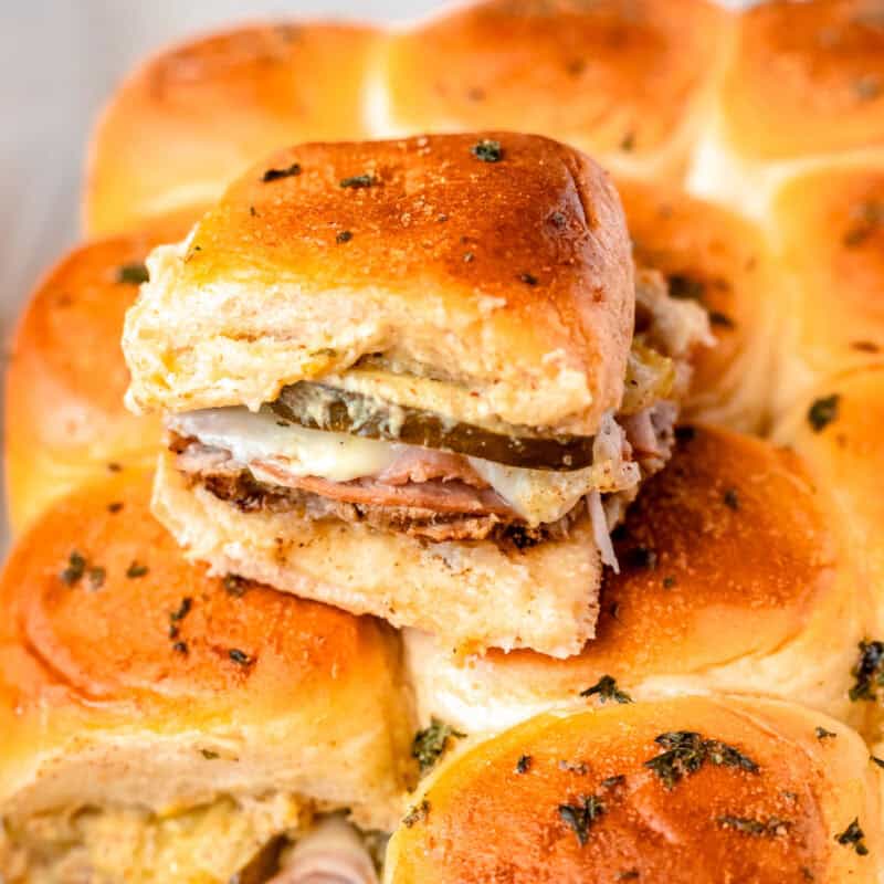 A Cuban slider sitting on top of more sliders.